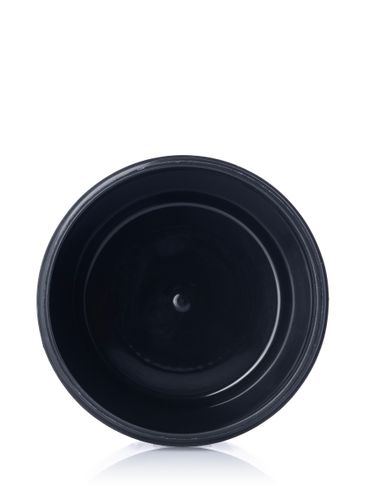 8 oz black PP plastic double wall round base jar with 89-400 neck finish