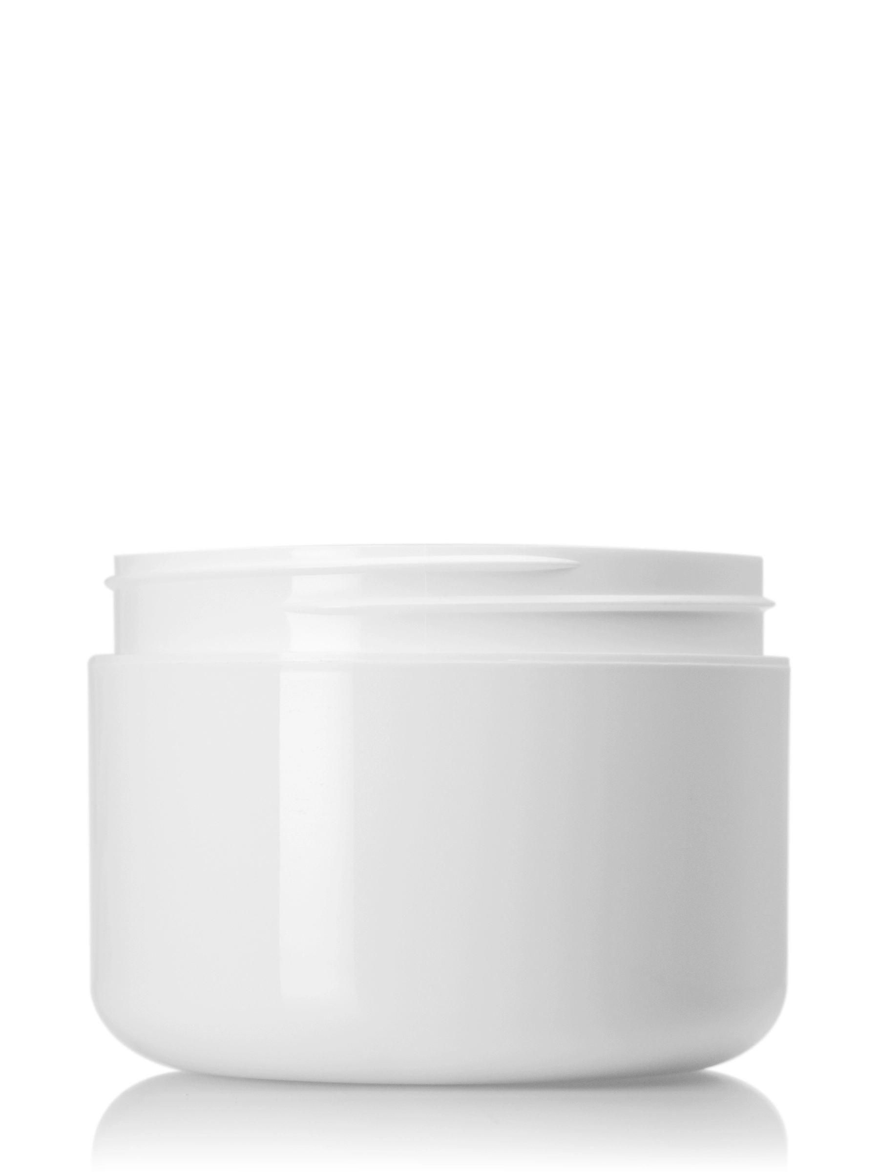 8 oz White PP Plastic Double Wall Round Base Jar – J309WH