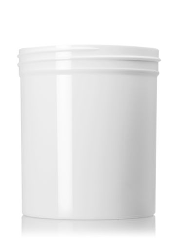 16 oz white PP plastic single wall jar with 89-400 neck finish