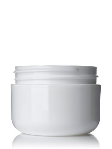 1 oz white PP plastic double wall round base jar with 53-400 neck finish