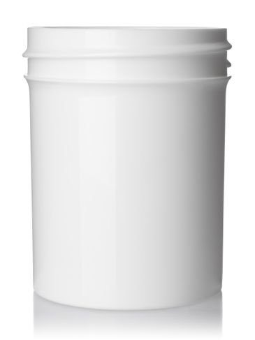 2 oz white PP plastic single wall jar with 48-400 neck finish