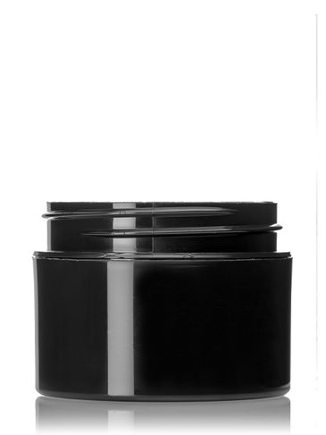1 oz black PP plastic double wall straight base jar with 53-400 neck finish