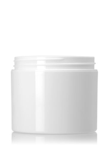 4 oz white PP plastic double wall straight base jar with 70-400 neck finish