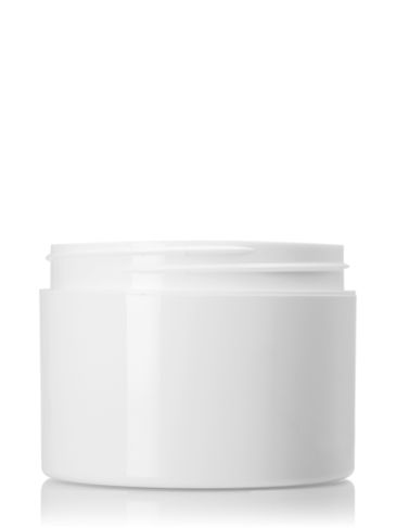 8 oz white PP plastic double wall straight base jar with 89-400 neck finish