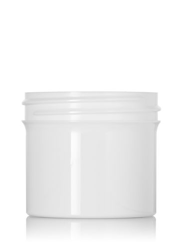 2 oz white PP plastic single wall jar with 53-400 neck finish