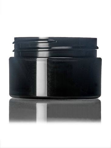 1/2 oz black PP plastic double wall straight base jar with 48-400 neck finish