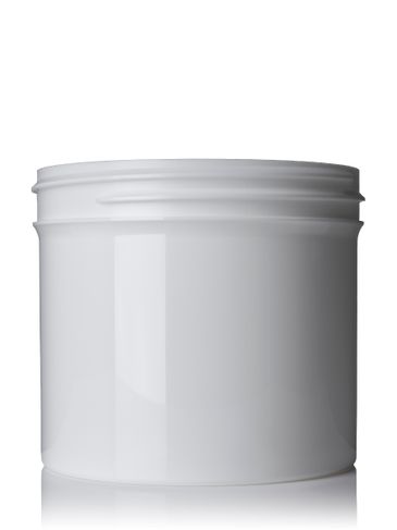 4 oz white PP plastic single wall jar with 70-400 neck finish