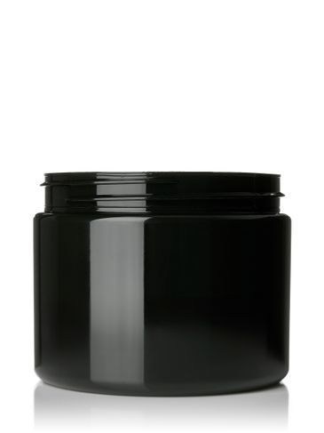 6 oz black PET plastic single wall jar with 70-400 neck finish