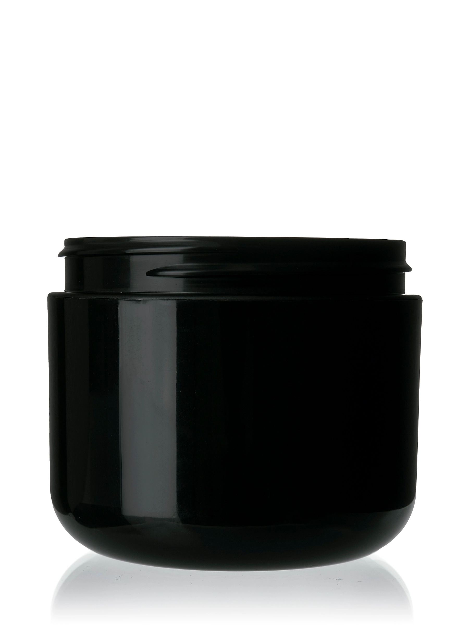 4 oz Black PP Plastic Double Wall Round Base Jar – J722BK