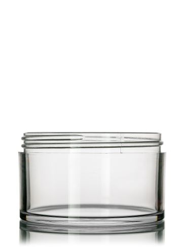 12 oz clear PET single wall jar with 100-400 neck finish