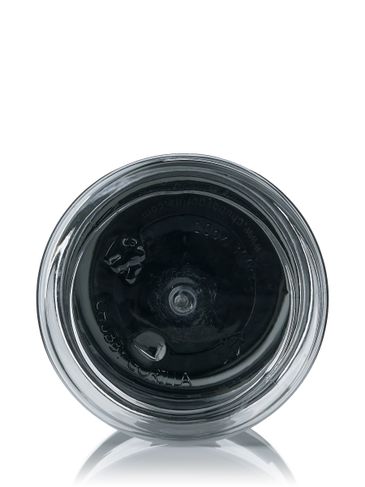 10 oz clear PET plastic aviator XL jar with black PP smooth skirt child-resistant and tamper evident break-off band lid