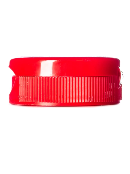 Red PP Plastic 38-400 Ribbed Skirt Hinged Flip Top Dispensing Cap – L001R