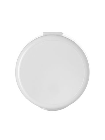 White PP plastic 28-410 smooth skirt hinged flip top dispensing lid unlined (.250 inch orifice)