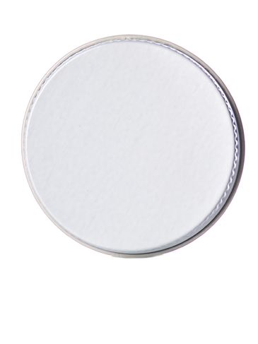 White metal 48-400 lid with standard plastisol liner