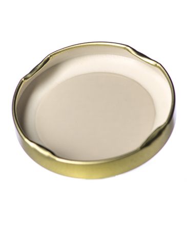 Gold metal 58TW lid with pasteurization-grade plastisol liner
