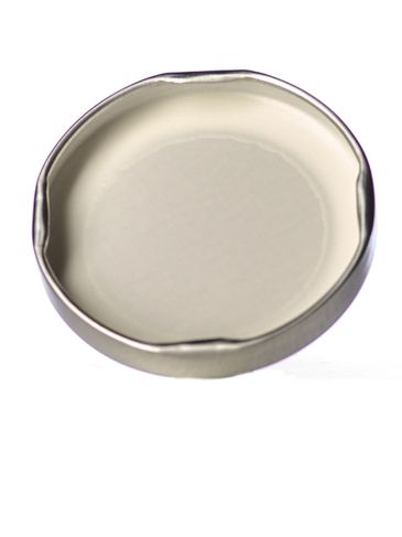 Silver metal 58TW lid with pasteurization-grade plastisol liner