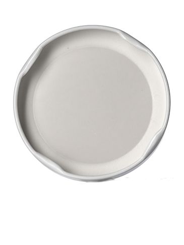 White metal 63TW lid with pasteurization-grade plastisol liner