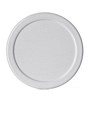 White metal 70TW lid with pasteurization-grade plastisol liner