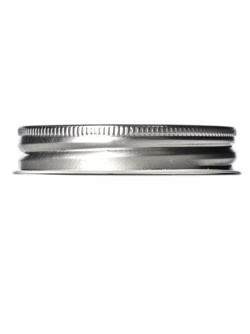 Silver metal 70-450G lid with standard plastisol liner and vacuum seal button