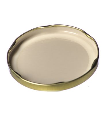 Gold metal 82TW lid with pasteurization-grade plastisol liner