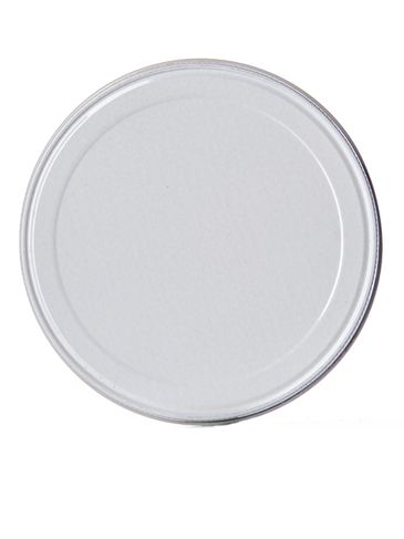 White metal 110-400 lid with standard plastisol liner