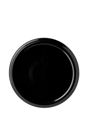 Black metal 82TW lid with pasteurization-grade plastisol liner and vacuum seal button