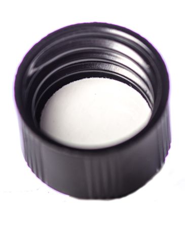 Black phenolic 13-425 ribbed skirt lid with foam liner