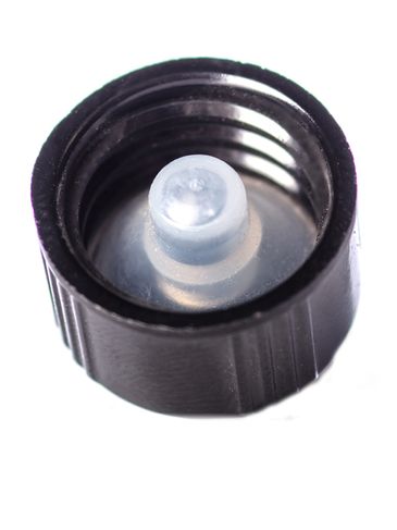 Black phenolic 13-425 lid with PP polycone liner