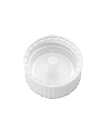 White PP plastic 20-400 lid with LDPE plastic polycone liner