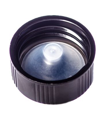 Black PP plastic 22-400 lid with LDPE plastic polycone liner