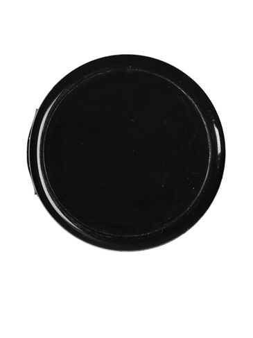 Black PP plastic 38-400 ribbed skirt hinged flip top snap dispensing lid with unprinted pressure sensitive (PS) liner (0.25 inch orifice)