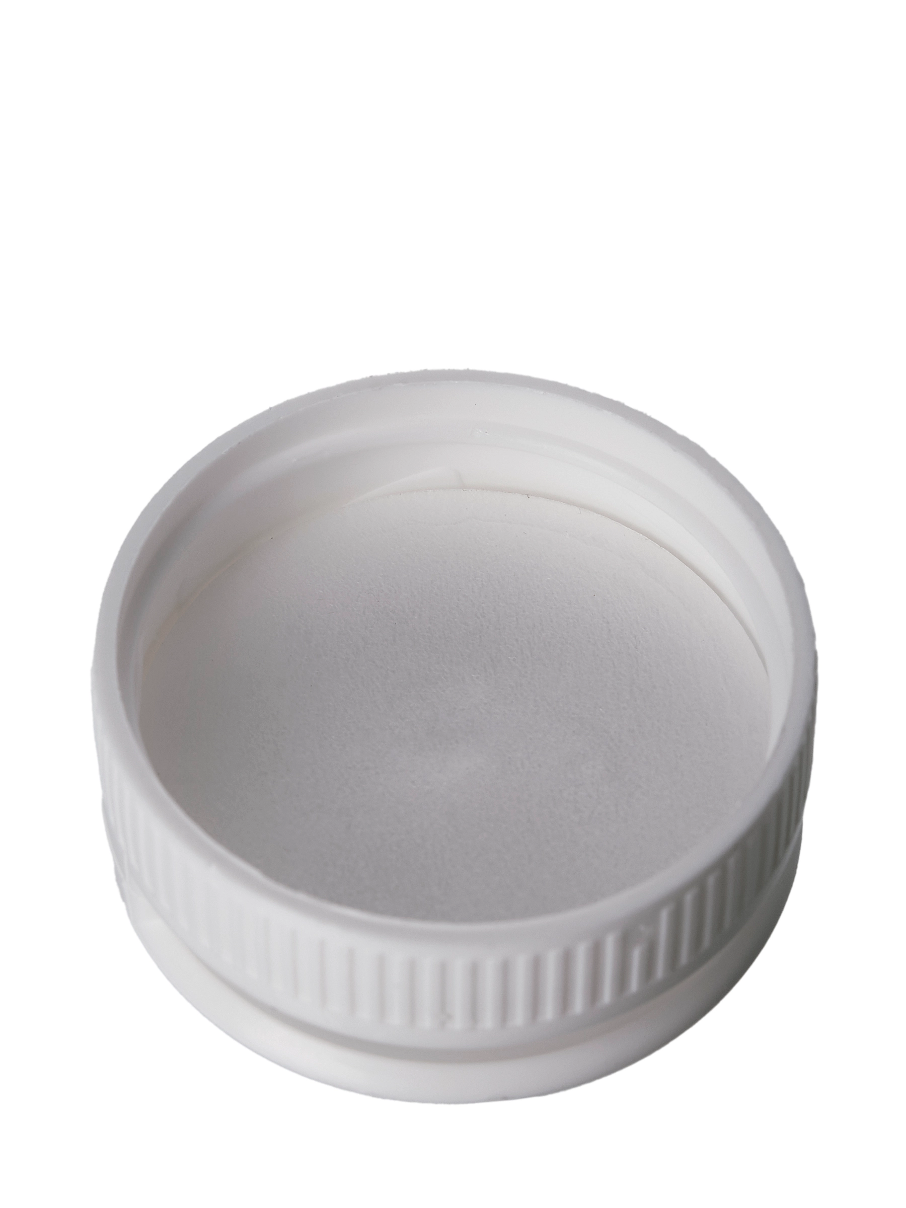 White PP Plastic 38-400 Ribbed Skirt Hinged Flip Top Snap Dispensing Lid – L094WHP1