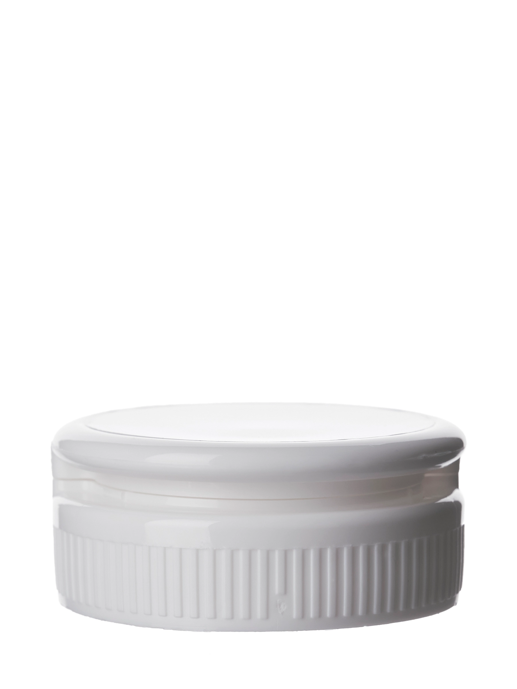 White PP Plastic 38-400 Ribbed Skirt Hinged Flip Top Snap Dispensing Lid – L094WHP1