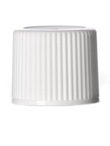 White PP plastic 15-415 ribbed skirt lid with foam liner