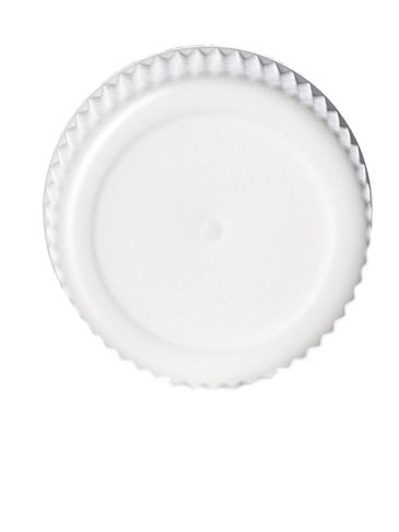 White PP plastic 15-415 ribbed skirt lid with foam liner