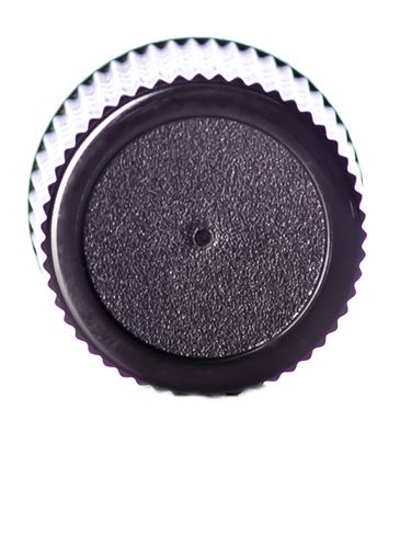 Black PP plastic 15-415 ribbed skirt lid with foam liner