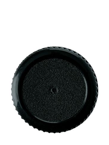 Black PP plastic 15-415 ribbed skirt lid with foam liner
