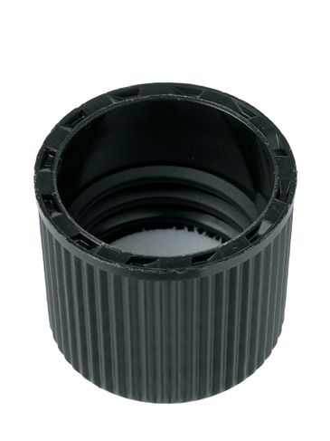 Black PP plastic 15-415 ribbed skirt lid with foam liner