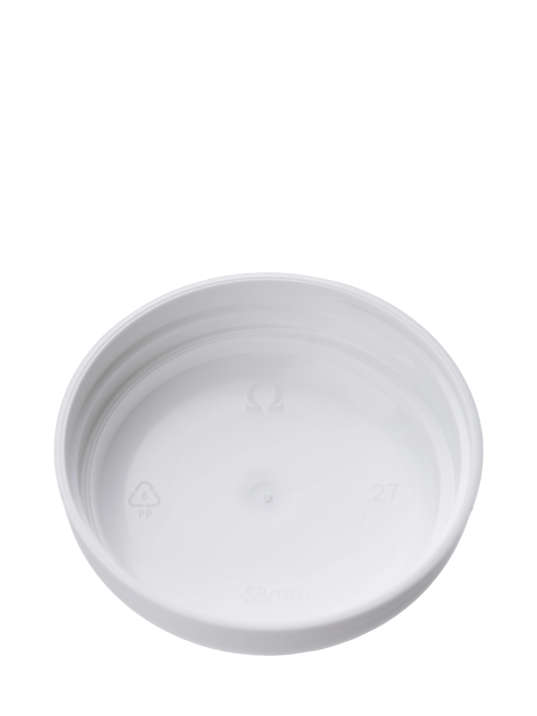 White PP Plastic 53-400 Unlined Dome Lid – L1134WH