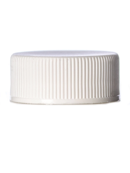 White PP Plastic 24-400 Ribbed Skirt Lid – L114PS