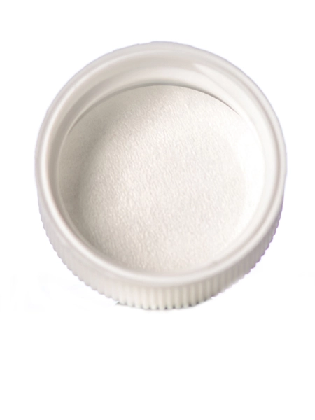 White PP Plastic 24-400 Ribbed Skirt Lid – L114PS
