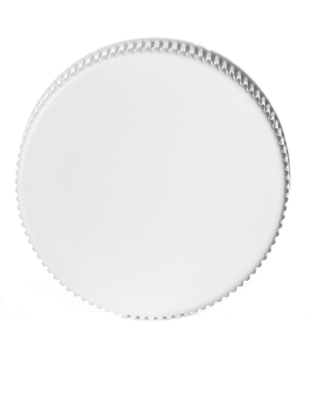 White PP Plastic 24-400 Ribbed Skirt Lid – L114WHF1