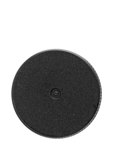 Black PP plastic 20-410 ribbed skirt lid with foam liner