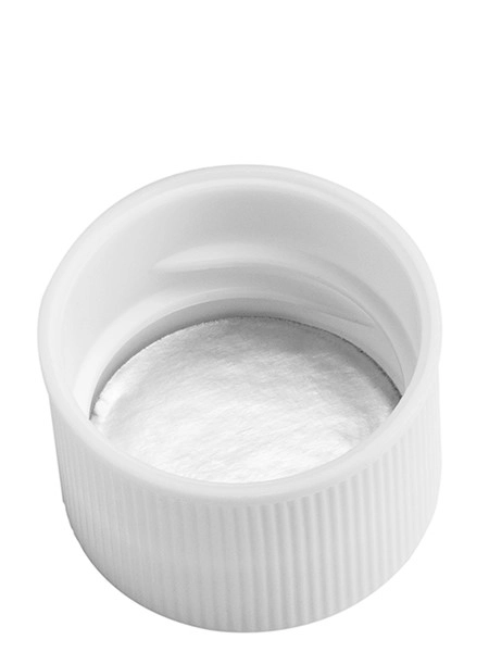 White PP Plastic 20-410 Ribbed Skirt Lid – L115WHH64