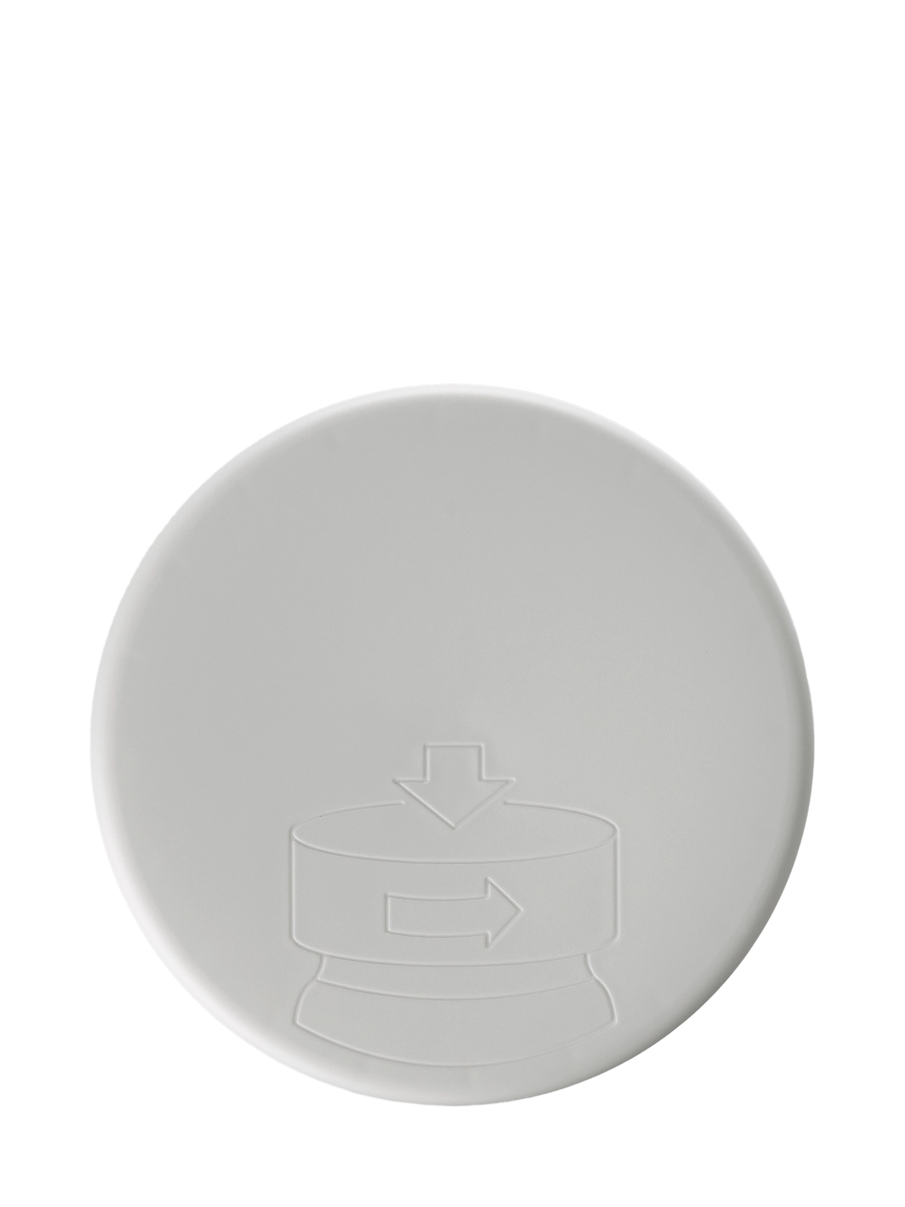 White PP Plastic 89-400 Child-Resistant Smooth Pictorial Lid – L1160WHH28