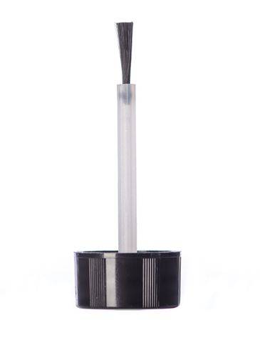 Black PP plastic 18-400 brush cap with foam liner and 2.15625 inch brush