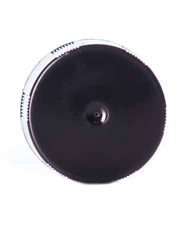 Black PP plastic 18-400 brush cap with foam liner and 2.15625 inch brush