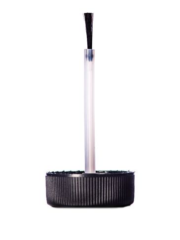 Black PP plastic 28-400 brush cap with foam liner