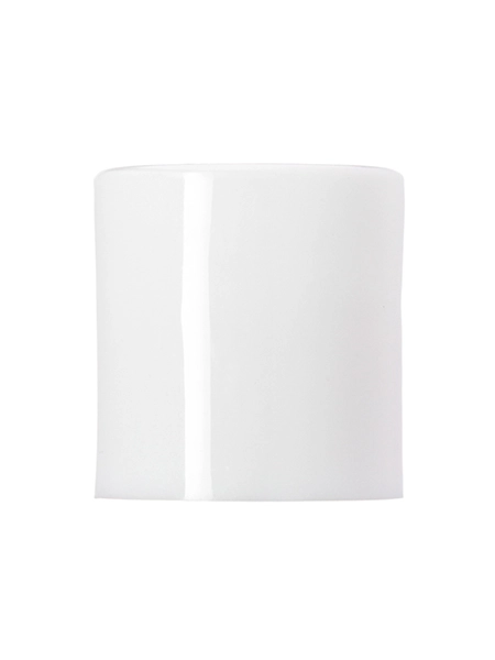 White PP Plastic 20-410 Smooth Skirt Unlined Disc Top Cap – L1338WH