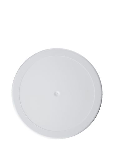 White PP plastic 110-400 ribbed skirt lid with foam liner